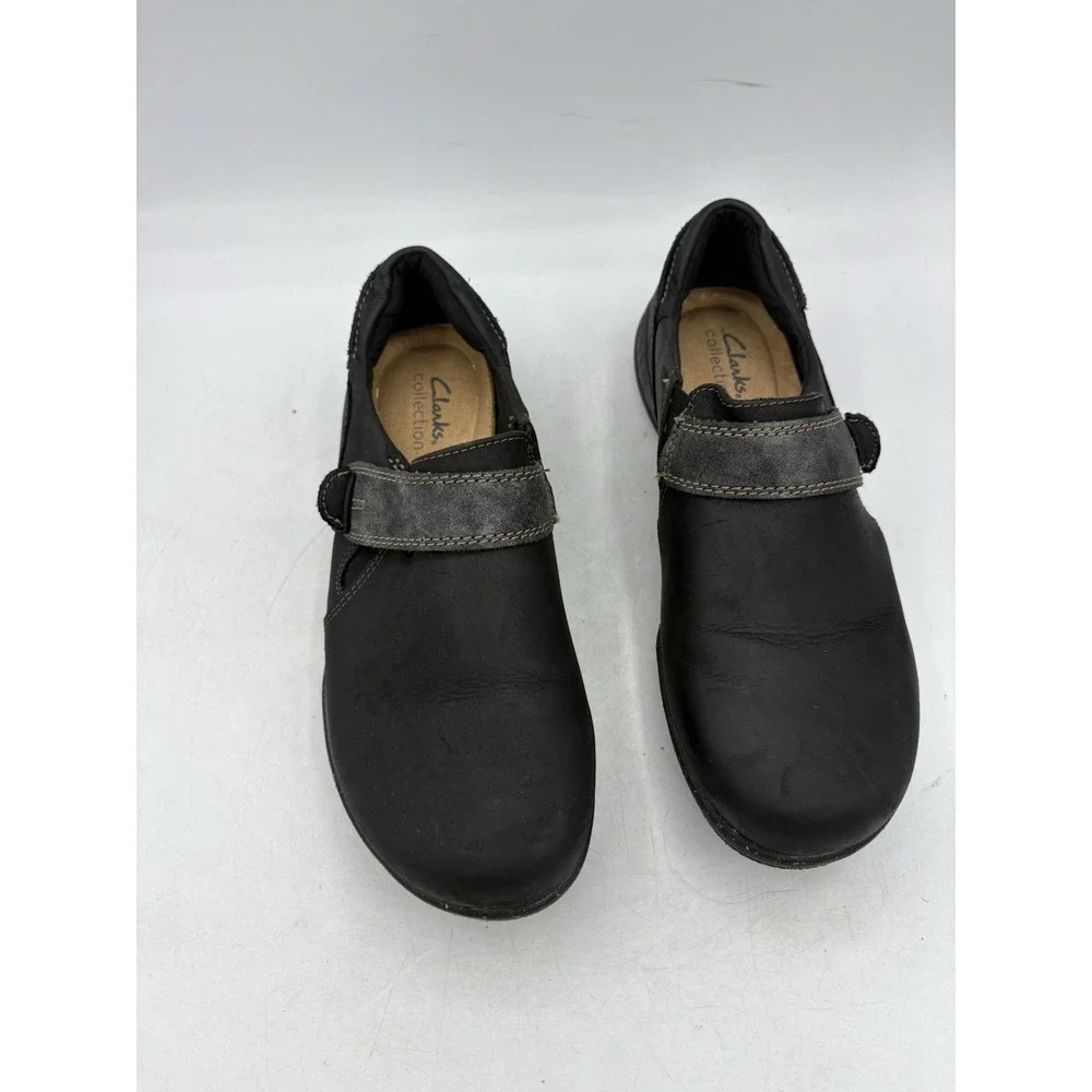 Clarks Collection Shoes Womens Size 8.5 M Comfort Roseville Dot Loafer Black